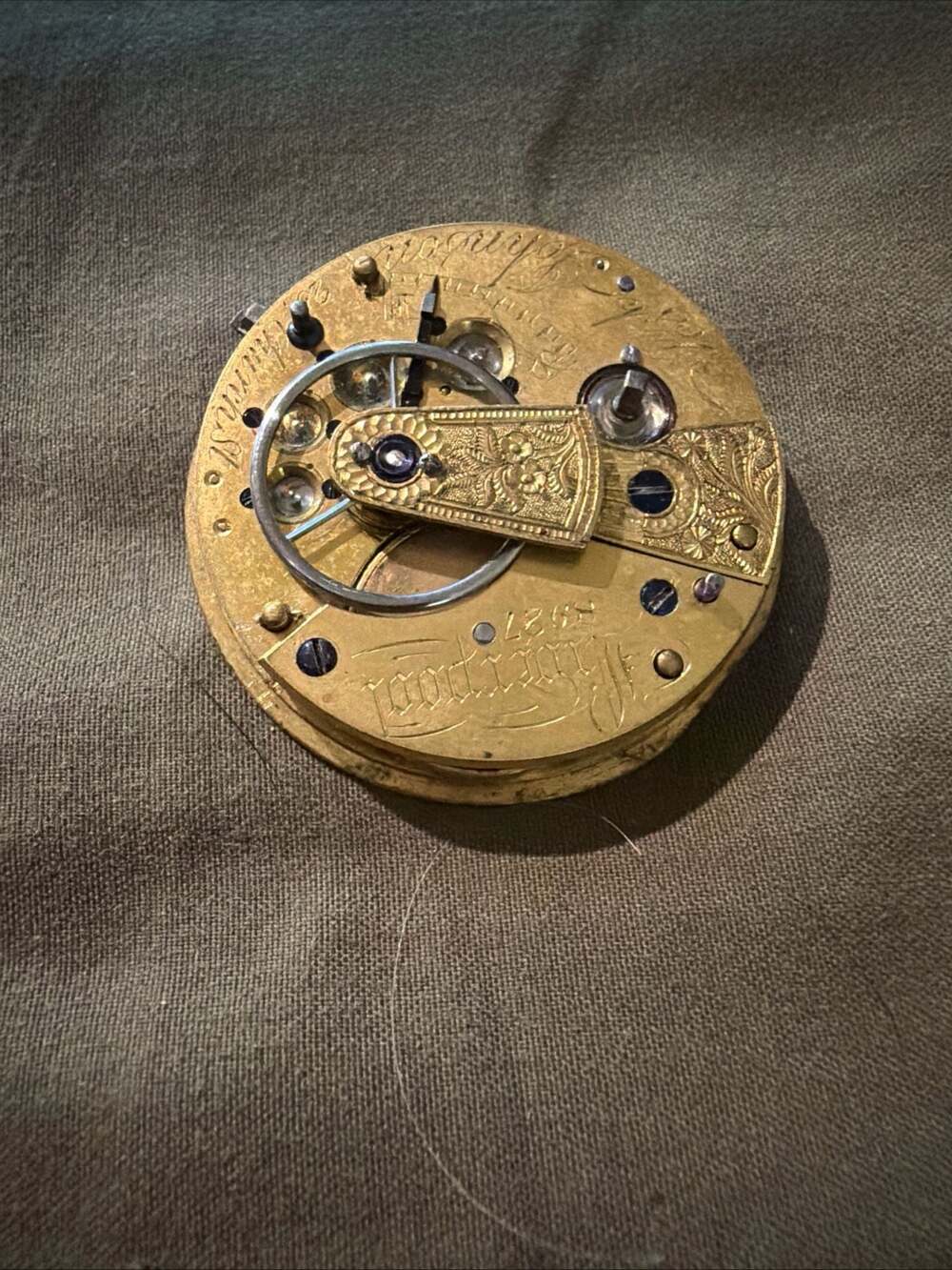 Antique Joseph H. Johnson 25 Church St Liverpool Fusee Pocket Watch Movement For